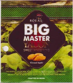 ROYAL BIG MASTER YACON SWEET WHITE WINE (and logo)
